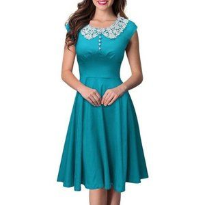 • Hell Bunny • 1950's Crochet Collar Dress Sz S